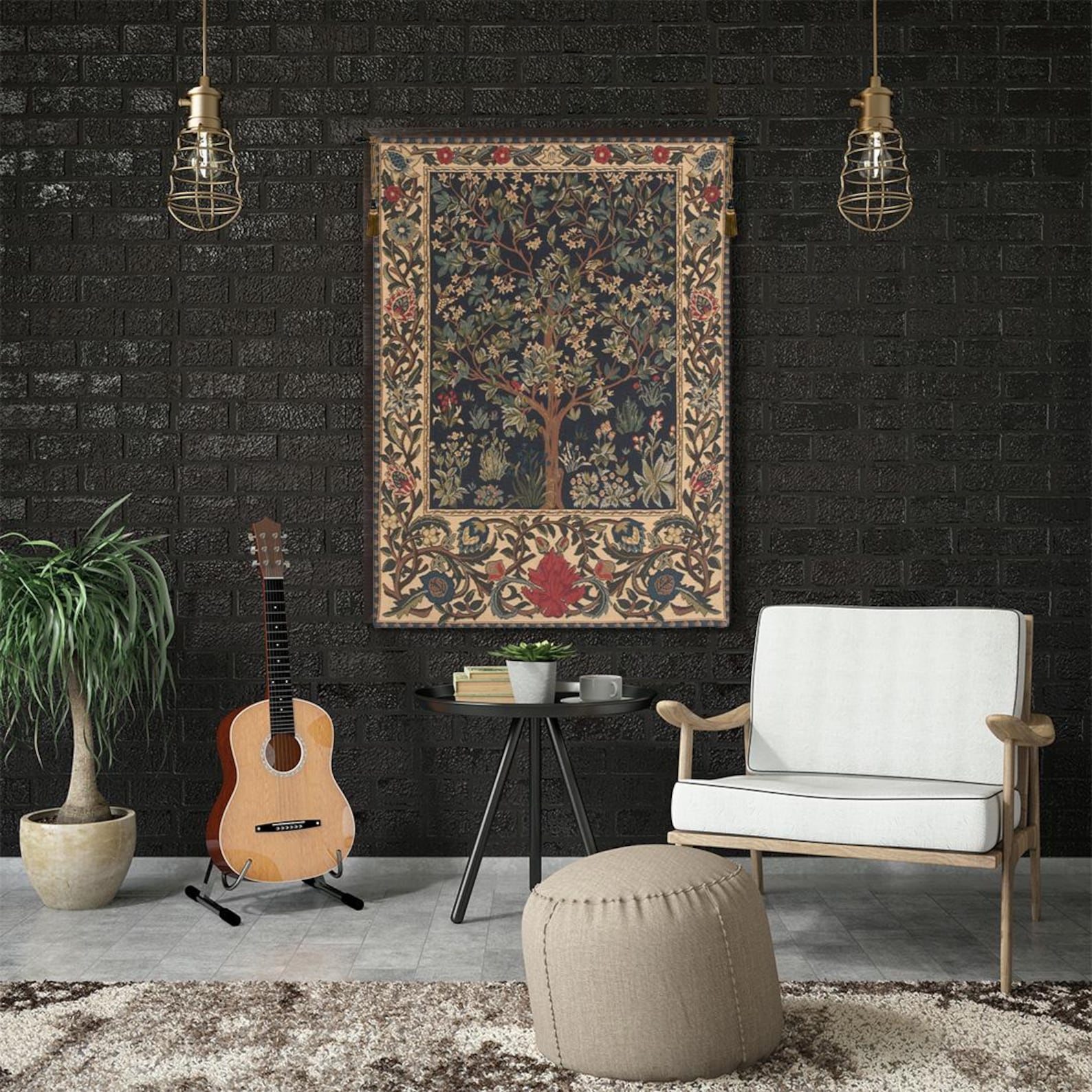 William Morris Tree of Life I Tapestry Medieval Botanical Belgian Woven ...