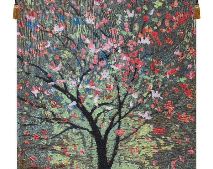 Simon Bull 'Hopefull Tree' Tapestry: Belgian Woven Tree of Life Wall Decor
