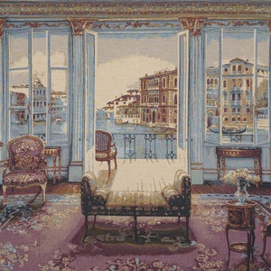 Interno Veneziano European Jacquard Woven Italian Wall Tapestry - Elegant Home Decor Art Hanging
