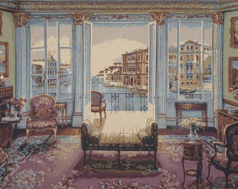 Interno Veneziano European Wall Tapestry Jacquart Woven Italian Tapestry Wallhanging Beautiful Home Tapestry Wall Art