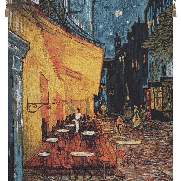 Cafe Terrace at Night by Van Gogh Belgian Bohemian Wall Tapestry