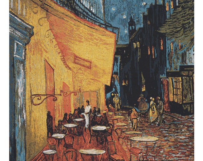 Cafe Terrace at Night by Van Gogh Belgian Bohemian Wall Tapestry