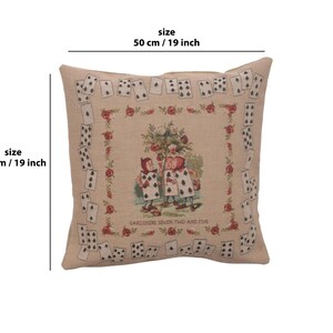 cushion cover, pillow cover, french pillow cover, tapestry pillow, tapestry cushion, couch pillow cover, park pillow cover, boho-style cushions, cream cushion cover, decorative pillow cover, garden alice in wonderland art, peoples art pillow cover