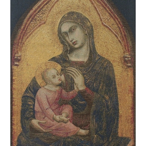 Madonna and Child Belgian Tapestry: Religious Wall Art