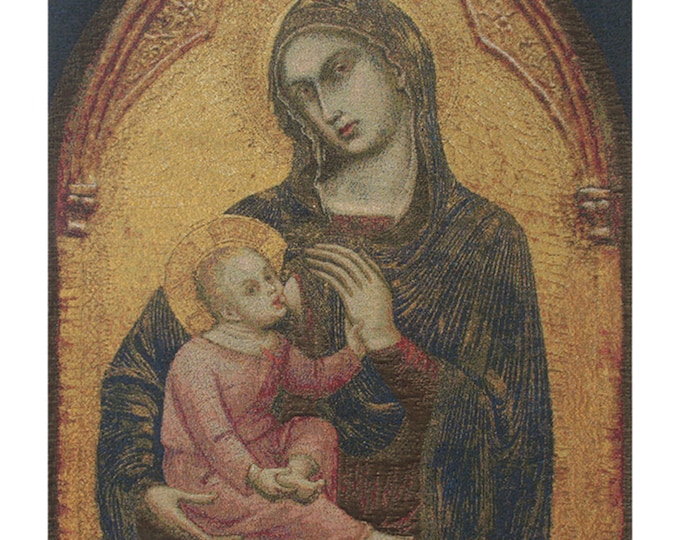 Madonna and Child Belgian Tapestry: Religious Wall Art