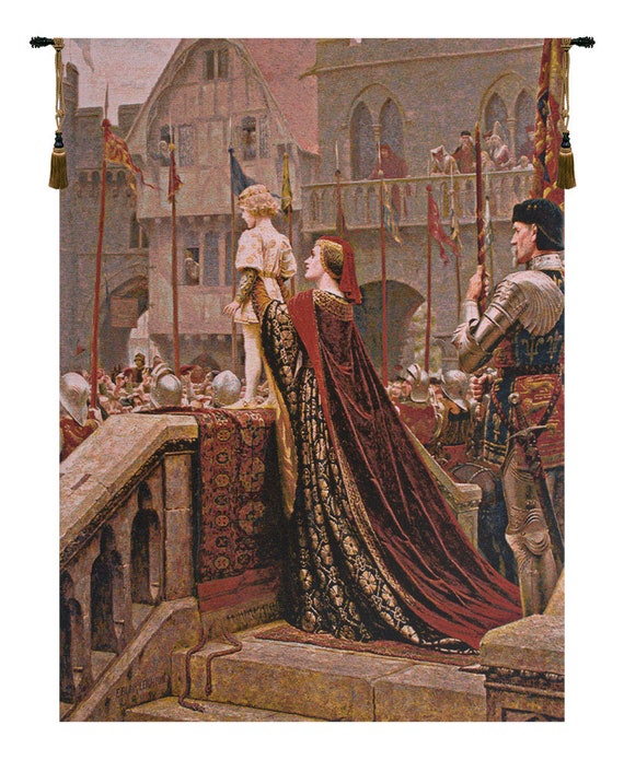 Little Prince Tapestry: Edmund Blair Leighton Painting, Medieval Jacquard Wall Art