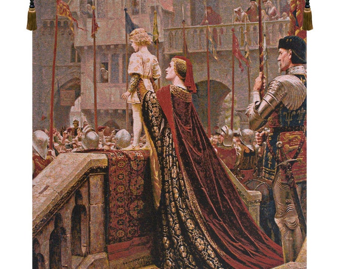 Little Prince Tapestry: Edmund Blair Leighton Painting, Medieval Jacquard Wall Art