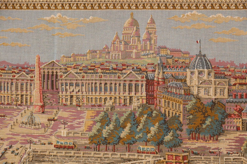 Paris Wandteppich: Panorama Frankreichs, Jacquardgewebe (48,5 x 158 cm) Bild 2