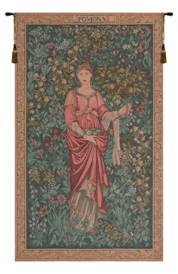 Pomona European Floral Wall Tapestry - William Morris Jacquard Millefleurs Woven Hanging Art Decor
