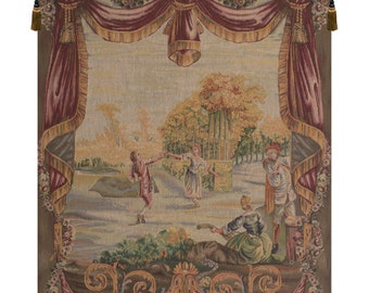 Danse Au Jardin Garden Dance European Wall Tapestry - Woven Jacquard Wall Decor Art - Decorative Wall Tapestry - Peoples Art Wall Hanging