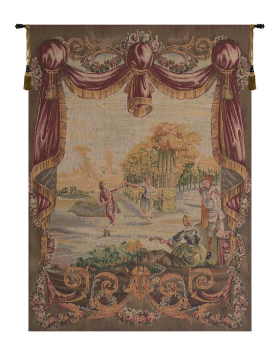 Garden Dance Tapestry: Woven Jacquard Wall Art, 58x44 inch
