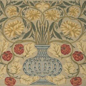 William Morris rose tapestry pillow cover with floral vase design vintage jacquard woven cushion for sofa home decor