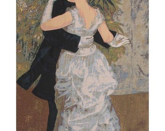 Renoir Dance In The City Tapestry Belgian Woven Wall Hanging Impressionist Art Decor