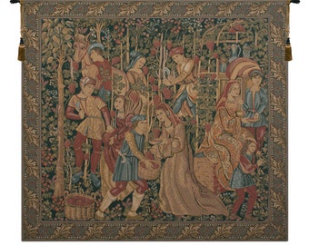 Vendage Right Panel European Wall Art Tapestry -  Belgian Jacquard Woven Vintage Decorative Wall Hanging Tapestry for Home Decor 30x37 inch