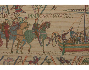 William Embarks Without Border European Wall Tapestry - Bayeux Wall Décor Art - Decorative Medieval Wall Tapestry - Woven Wall Hanging
