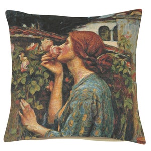 Soul Of The Rose Tapestry Cushion Covers - Floral Belgian Pillow Covers - Gobelin Throw Pillow Covers - 18x18 Decorative Cushion Covers