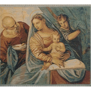 Madonna della Pappa Tapestry: Italian Woven Religious Wall Decor