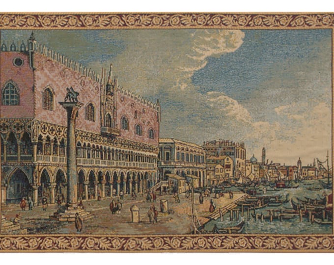 Venice Tapestry Wall Hanging: Riva Degli Schiavoni, Italian Jacquard Woven Art (13x19 inch)