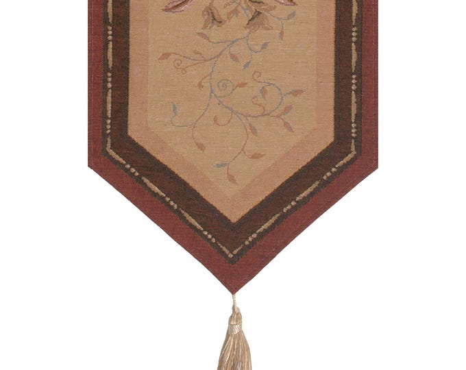 Floral Jacquard Woven Table Runner: Orleans Rose Arabesque Decor