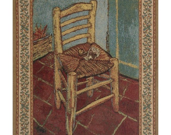 The Chair European Wall Tapestry - Van Gogh Inspired Woven Wall Hangings - Decorative Wall Decor for Home