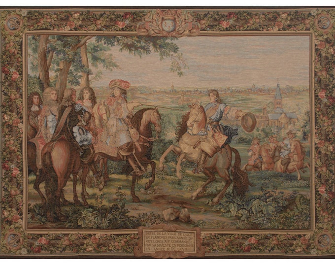 La Prise de Lille Tapestry: French Medieval Woven Wall Art