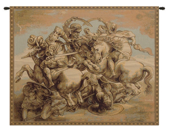 Battle of Anghiari Tapestry: Italian Jacquard Woven Wall Hanging