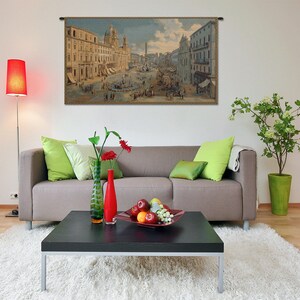 Navona Square Tapestry: Italian Jacquard Woven Wall Art image 5