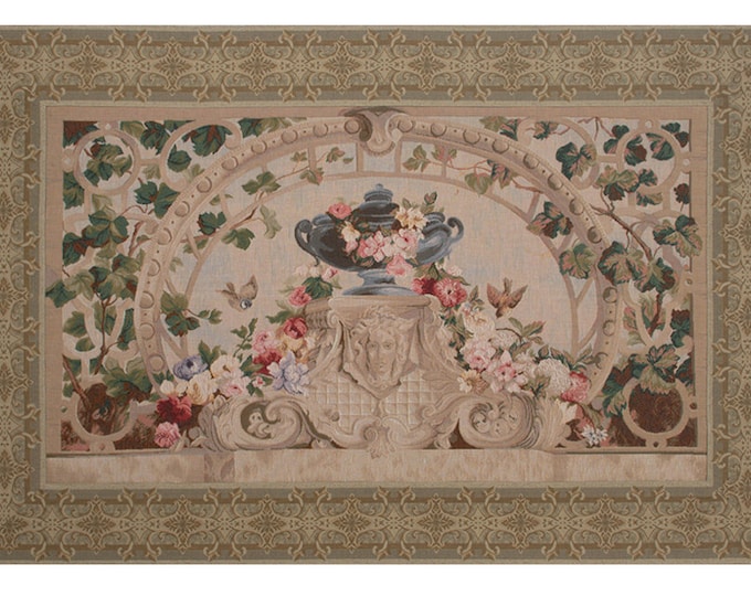 Beauvais Floral Wall Tapestry: French Medieval Style (40x61 inch)