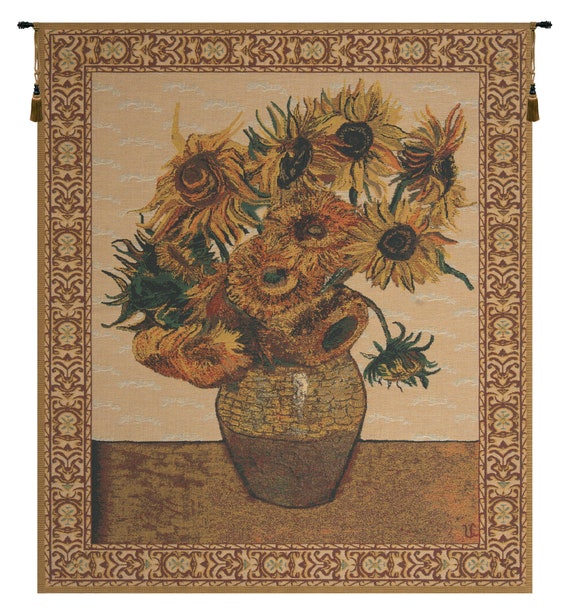 Sunflower Tapestry: Van Gogh Style Floral Wall Art