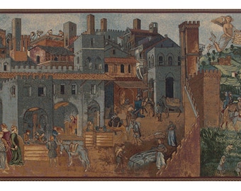 Allegoria del Buon Governo European Wall Tapestry - Jacquard Wall Decor Art - Woven Italian Wall Tapestry - Palace Antique Wall Hanging
