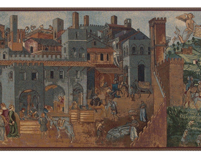 Allegoria del Buon Governo Tapestry: Italian Jacquard Woven Wall Hanging