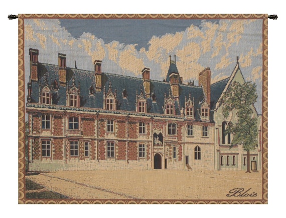 Castle Blois Tapestry: Belgian Woven Wall Decor Art (14x19 inch)