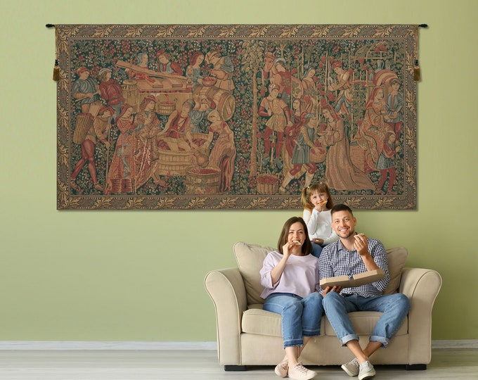 Elegant Belgian Jacquard Medieval Tapestry - Woven European Wall Art for Home Decor 30x70 Inch