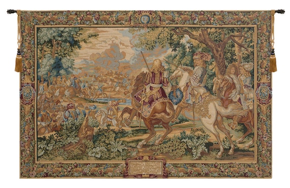 Medieval Knight Tapestry European Jacquard Woven Wall Hanging Cotton Blend