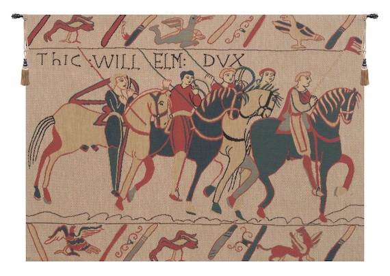 Bayeux Tapestry: Medieval Belgian Woven Wall Hanging (18x25 inch)