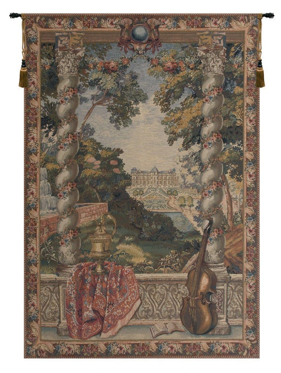 Chateau d'Enghien Belgian Tapestry: Woven Wall Hanging (58x40 inch)
