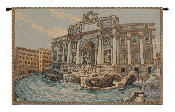 Fontana di Trevi Tapestry: Italian Jacquard Woven Wall Art (12x19 inch)