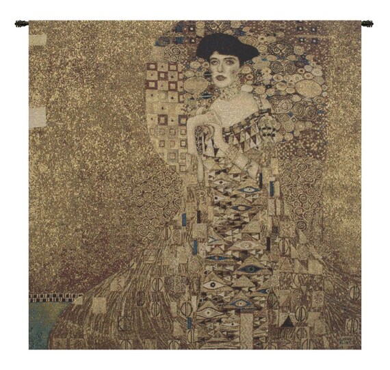 Gustav Klimt's Adele Bloch-Bauer Portrait Belgian Woven Wall Tapestry - European Decorative Art Hanging