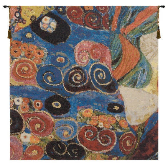 Gustav Klimt 'The Virgin' Woven Tapestry Wall Hanging - 26x26 inch