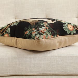 Lion and Pheasant Tapestry Cushion Cover Medieval Jacquard Woven Pillow 19x19 image 5