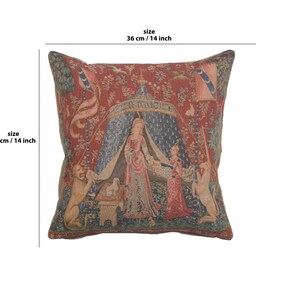 A Mon Seoul Decor III Pillow Cover Lady and the Unicorn Cushion Cover 14x14 inch Art Pillow Cover French Tapestry Decorative Medieval image 2