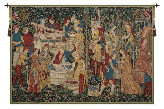 Mille Fleurs Tapestry: Vendages II European Floral Wall Hanging
