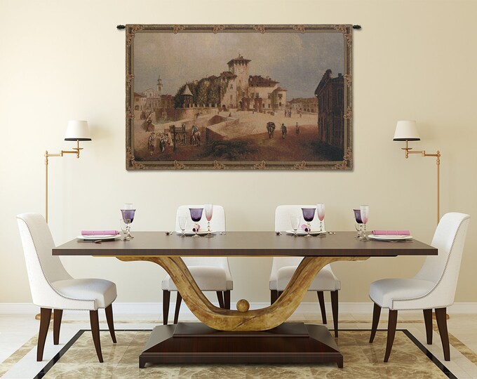 Castle of Parma Tapestry: Italian Woven Wall Decor Art (24x42 inch)