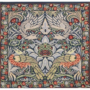 William Morris Tapestry Pillow Cover: Peacock and Dragon Woven Cushion (16x16) image 2