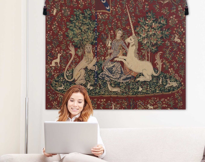 Lady and Unicorn Tapestry: Medieval Woven Wall Hanging, Belgian Art