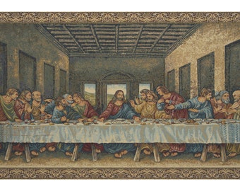 Jacquard Wall Tapestry Last Supper Living Room Wall Art, Italian Wall Hangings Tapestry, Christmas Religious Wall Decor Gift For Him