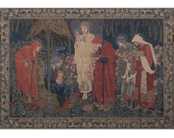 The Adoration of the Magi European Wall Tapestry - Decorative Woven Wall Hanging - Belgian Wall Tapestry - Unique Jacquard Wall Decor Art