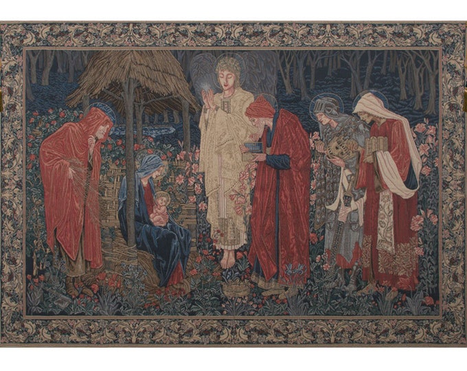 The Adoration of the Magi European Wall Tapestry - Decorative Woven Wall Hanging - Belgian Wall Tapestry - Unique Jacquard Wall Decor Art