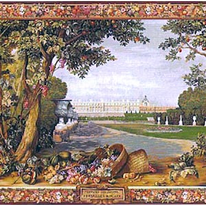Versailles Garden Tapestry: French Landscape Wall Hanging, 43x58 inch