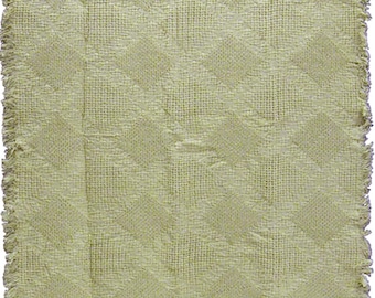 Belgian Wall Tapestry Fancy Diamonds Natural Throw - Woven in North America, Ideal for Home Decor, Luxurious Afghan Tapestry Throw,48x68 in